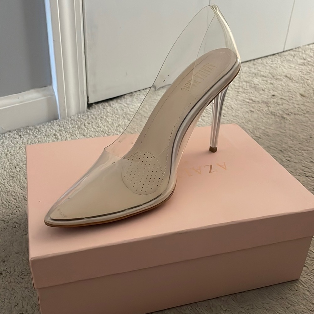 Clear high heels no longer fit